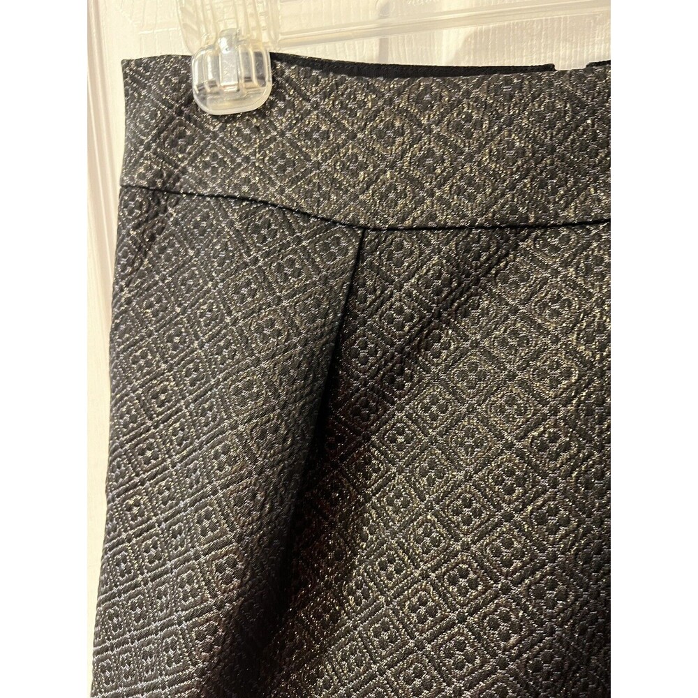 Ann Taylor Loft Skirt Womens 12 Metallic Brocade Pocket Pleated office siren New - Picture 3 of 10